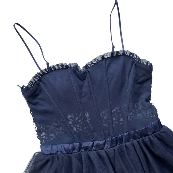 NWT City Studio Lace Tulle Tiered Mini Party Dress Size 9/10 Fairy Whimsygoth - Picture 3 of 8